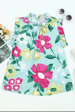 Load image into Gallery viewer, Floral Print Ruffle Trim Tank Top
