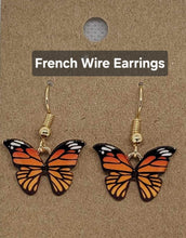 Load image into Gallery viewer, Multiple Sclerosis Orange Butterfly Earrings