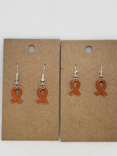 Load image into Gallery viewer, Multiple Sclerosis Orange Ribbon Earrings