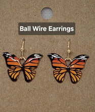 Load image into Gallery viewer, Multiple Sclerosis Orange Butterfly Earrings