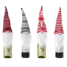 Load image into Gallery viewer, Gnome Knitted Hat Wine Cover Topper
