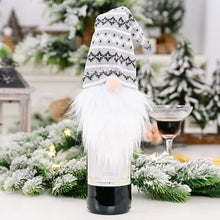 Load image into Gallery viewer, Gnome Knitted Hat Wine Cover Topper
