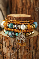 5pcs Boho Beaded Turquoise Bracelets Set