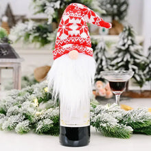 Load image into Gallery viewer, Gnome Knitted Hat Wine Cover Topper
