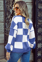 Load image into Gallery viewer, Checkered Bishop Sleeve Sweater | 9 Colors
