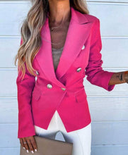 Load image into Gallery viewer, Pink Button Closure Office Blazer
