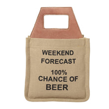 Load image into Gallery viewer, Mona B. - 100% CHANCE Up-Cycled Canvas Beer Caddy
