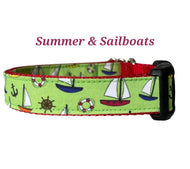 Summer & Sailboats Dog Collar/ Leash