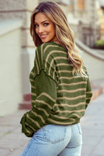 Load image into Gallery viewer, Stripe Drop Shoulder Casual Sweater
