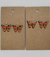 Multiple Sclerosis Orange Butterfly Earrings