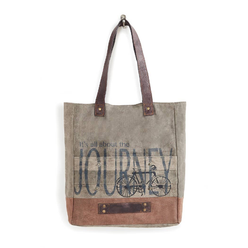 Mona B. - All About The Journey Up-Cycled Canvas Tote