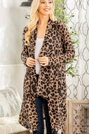 LEOPARD PRINT CARDIGAN WITH DRAPED DETAIL