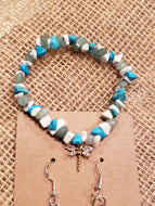 Dragonfly Charm Bracelet/Earring Set