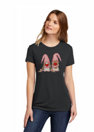 Heart Gnomes Charcoal Women's Fitted T