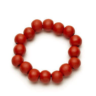 Orange Simple Wooden Ball Bracelet