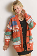 GEOMETRIC BUTTONED CARDIGAN