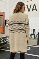 BEIGE SPOT CURVE CARDIGAN