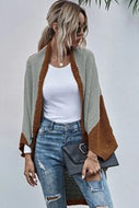 GREY COLOR BLOCK CARDIGAN