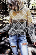 Geometric Colorblock Sweater