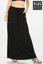 Load image into Gallery viewer, BLACK MAXI SKIRT WITH POCKETS
