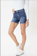 High Rise Fray Hem Shorts