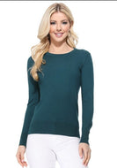 Peacock Crew Neck Long Sleeve Light Knit Sweater