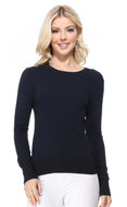 Navy Crew Neck Long Sleeve Light Knit Sweater