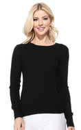 Black Crew Neck Long Sleeve Light Knit Sweater