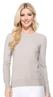 Light Grey Crew Neck Long Sleeve Light Knit Sweater